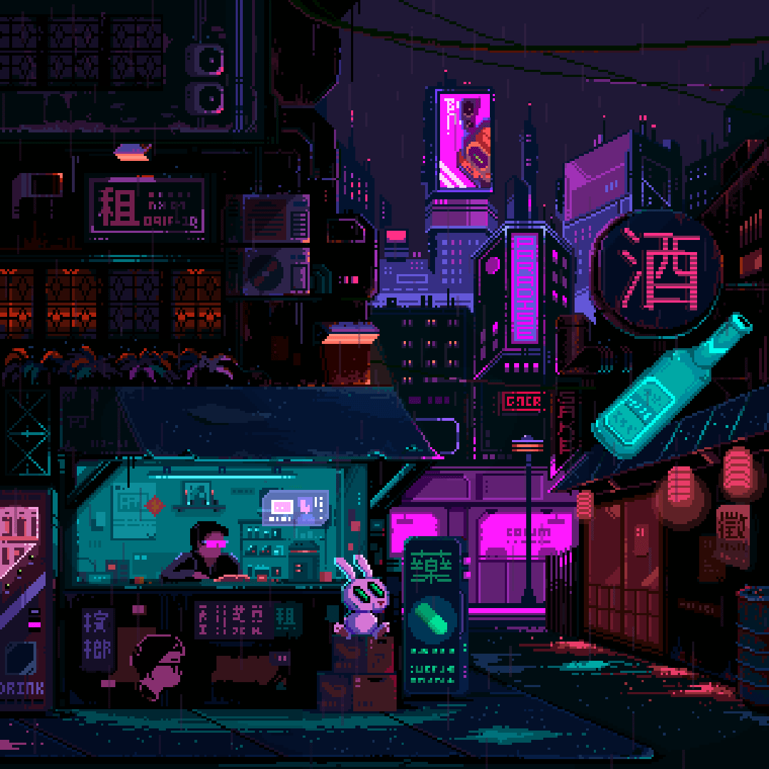 Cyber punk animated background